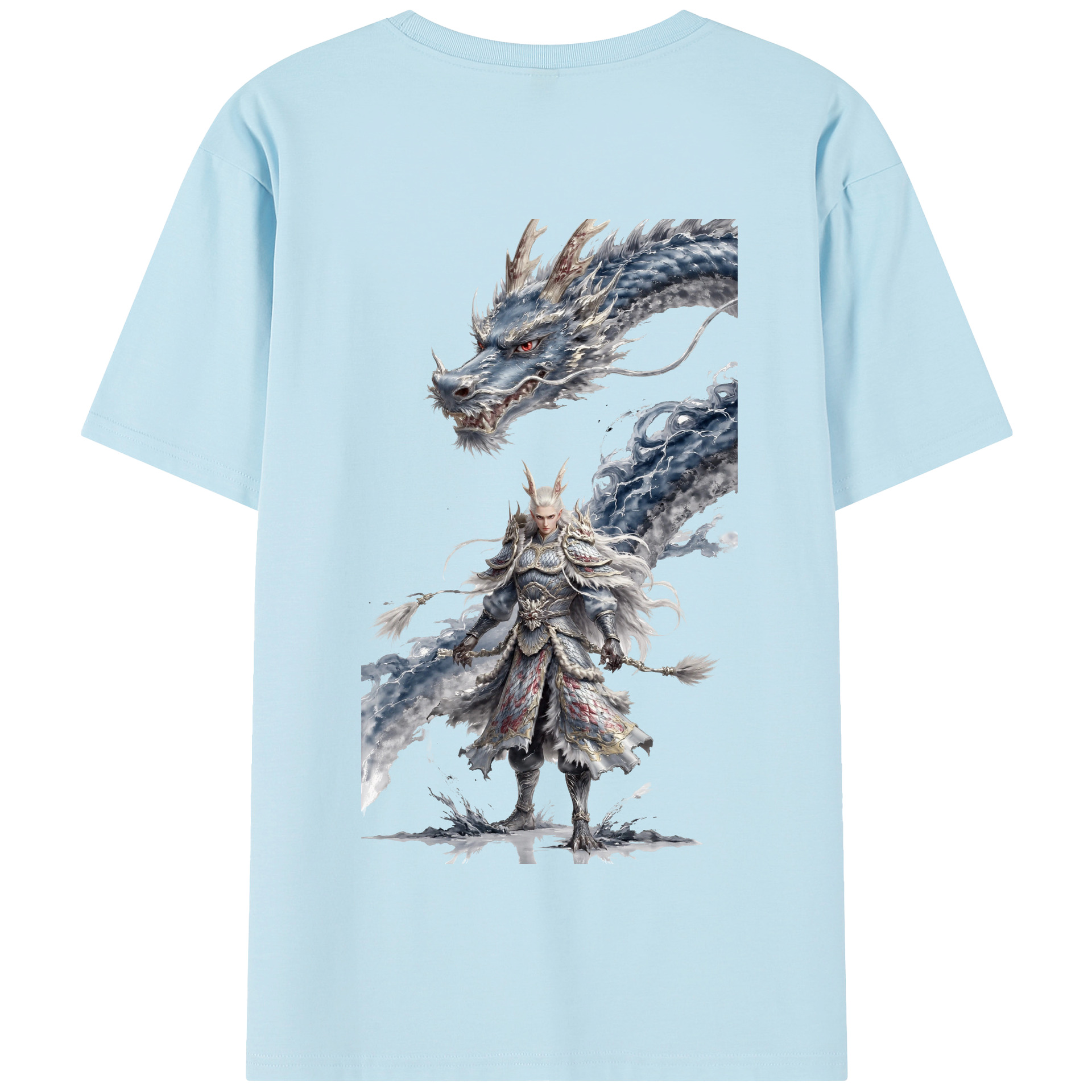 （画像用） Ne Zha 2 ナタ 魔童の大暴れ 綿100％半袖Tシャツ（背面プリント）